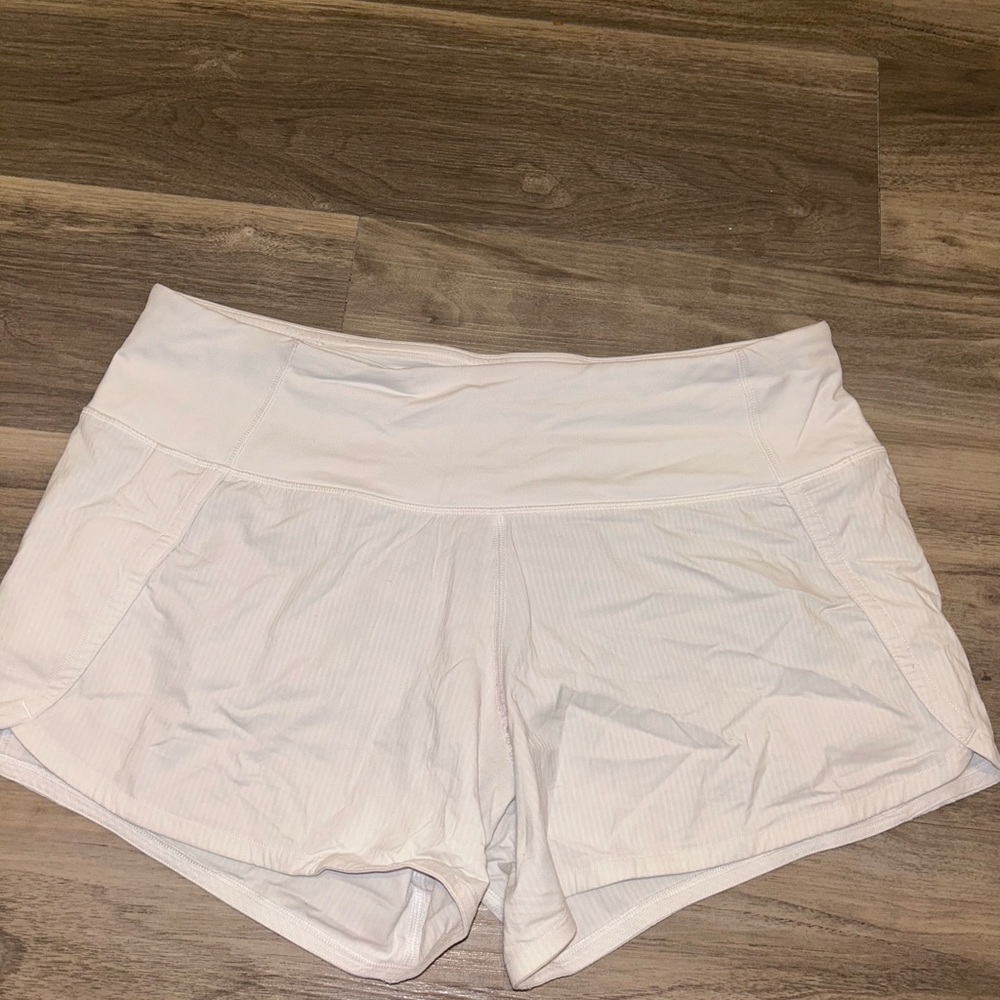 White Lululemon Run Time Shorts Size 6